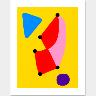 Cubist Shapes in Yellow Posters and Art